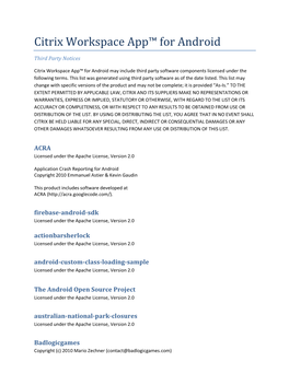 Citrix Workspace App for Android Third-Party Notices