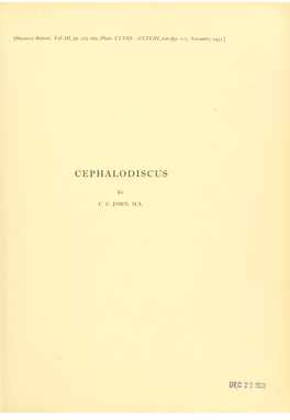 Cephalodiscus Cc John, M