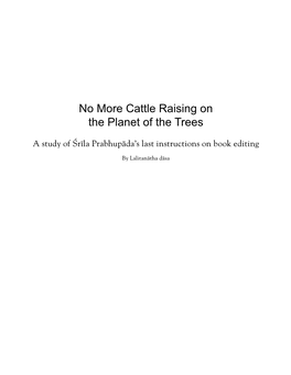 No More Cattle Raising on the Planet of the Trees