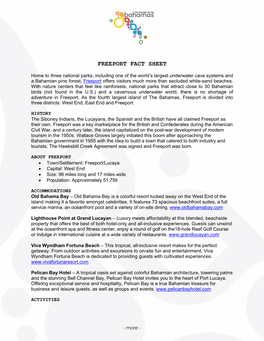 Freeport Fact Sheet