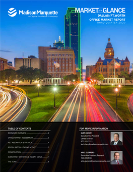 Dallas/Ft.Worth Office Market Report Third Quarter 2020