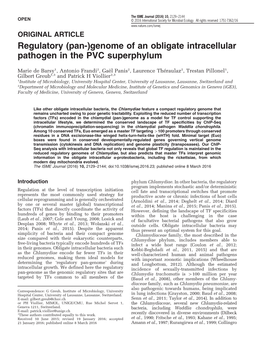 Genome of an Obligate Intracellular Pathogen in the PVC Superphylum