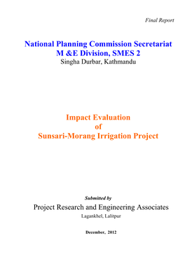 Impact Evaluation of Sunsari-Morang Irrigation Project