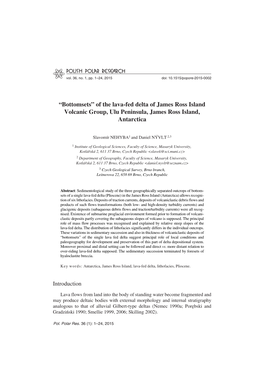 “Bottomsets” of the Lava−Fed Delta of James Ross Island Volcanic Group, Ulu Peninsula, James Ross Island, Antarctica