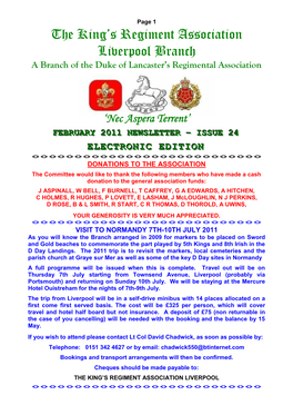 A Branch of the Duke of Lancaster's Regimental Association