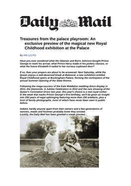 Treasures from the Palace Playroom: an Exclusive Preview of the Magical New Royal Childhood Exhibition at the Palace