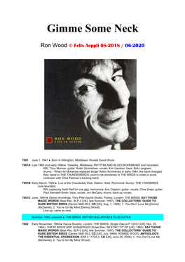 Ron Wood © Felix Aeppli 08-2018 / 06-2020