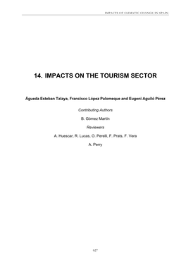 14. Impacts on the Tourism Sector
