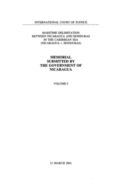 Memorial Submitted by the Government of Nicaragua