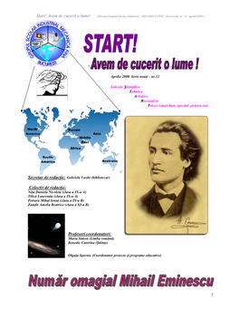 Start! Avem De Cucerit O Lume! Colectiv De Redacţie: Profesori