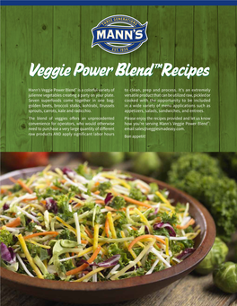 Veggie Power Blend Recipes