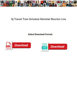 Nj Transit Train Schedule Montclair Boonton Line