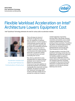 Flexible Workload Acceleration on Intel Architecture Lowers