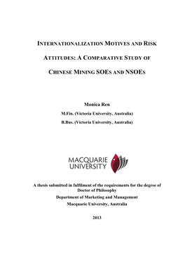 Internationalization Motives and Risk Attitudes: a C