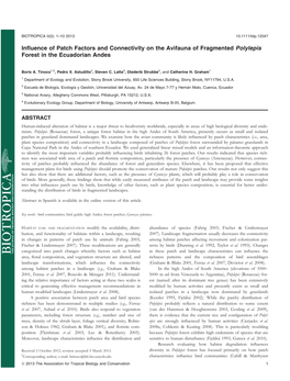 Influence of Patch Factors and Connectivity on the Avifauna Of