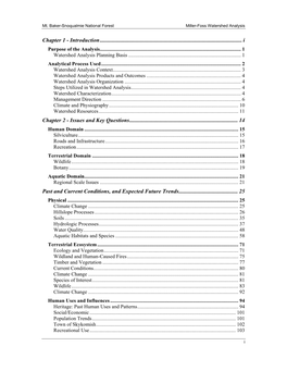 Miller-Foss Watershed Analysis