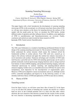 Scanning Tunneling Microscopy