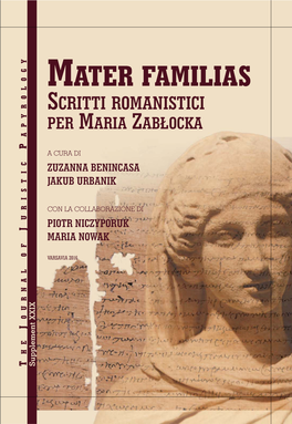 Mater Familias Scritti Per Maria Zabłocka