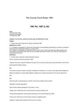 The County Court Rules 1981