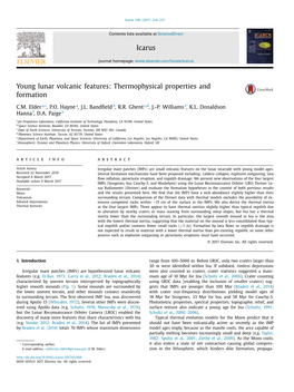 Young Lunar Volcanic Features: Thermophysical Properties and Formation