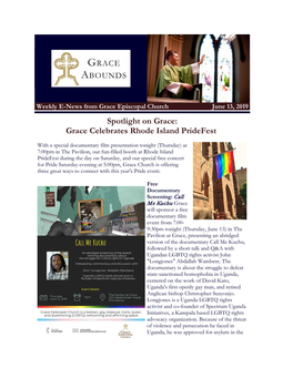 Spotlight on Grace: Grace Celebrates Rhode Island Pridefest