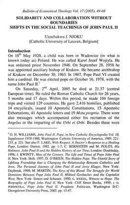 [Catholic University of Leuven, Belgium] on Is" May 1920, a Wojtyla