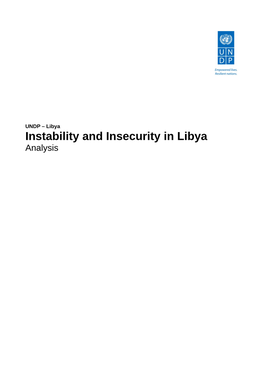 Instability and Insecurity in Libya