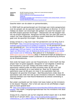 B10.Brief Van De Heer F. Menger Van 31 Januari 2021