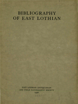 1941 Bibliography of East Lothian