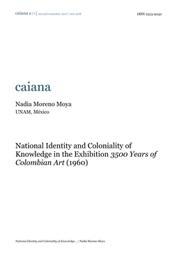 National Identity and Coloniality of Knowledge in the Exhibition 3500 Years of Colombian Art (1960)