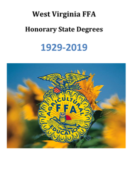 WV FFA Honorary FFA Members 1929-2019