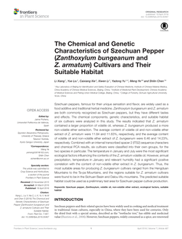 The Chemical and Genetic Characteristics of Szechuan Pepper (Zanthoxylum Bungeanum and Z