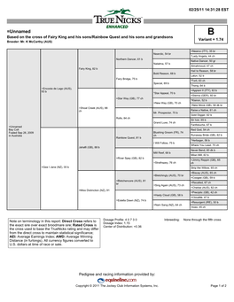 =Unnamed B Based on the Cross of Fairy King and His Sons/Rainbow Quest and His Sons and Grandsons Variant = 1.74 Breeder: Mr