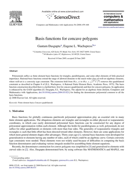 Basis Functions for Concave Polygons