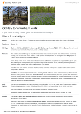 Ockley to Warnham Walk