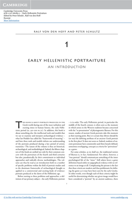 Early Hellenistic Portraiture Edited by Peter Schultz , Ralf Von Den Hoff Excerpt More Information