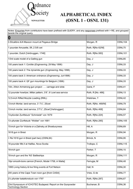 0 Alphabetical Index (Osnl 1