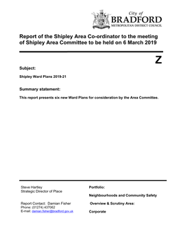Shipley Ward Plans 2019-21 Pdf 230 Kb