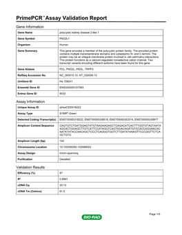 Primepcr™Assay Validation Report