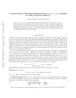 A Multivariate Integral Representation on $\Mathrm {GL} 2\Times\Mathrm