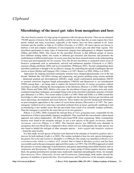 Microbiology of the Insect Gut: Tales from Mosquitoes and Bees