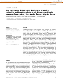 How Geographic Distance and Depth Drive Ecological Variability And