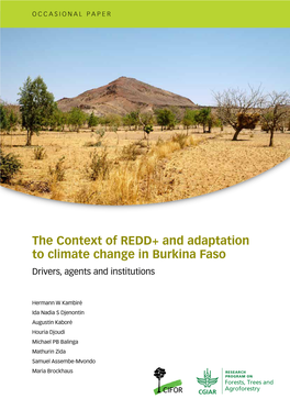 The Context of REDD+ and Adaptation to Climate Change in Burkina Faso Drivers, Agents and Institutions