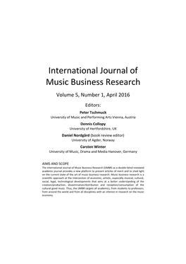 Volume 5, No 1, April 2016