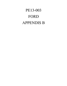 PE13-003 FORD APPENDIS B PE13-003 Appendix B