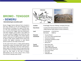 BROMO - TENGGER - SEMERU International Geo-Ecoculture Park