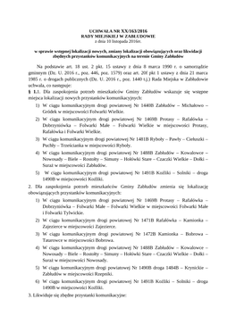 Na Podstawie Art. 18 Ust. 2 Pkt. 15 Ustawy Z Dnia 8 Marca 1990 R. O Samorządzie Gminnym (Dz. U. 2016 R., Poz. 446, Poz. 1579) Oraz Art