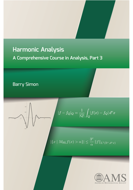 Harmonic Analysis a Comprehensive Course in Analysis, Part 3