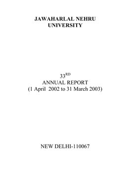 ANNUAL REPORT (1 April 2002 to 31 March 2003) NEW DELHI-110067