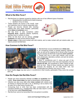 What Is Rat Bite Fever?